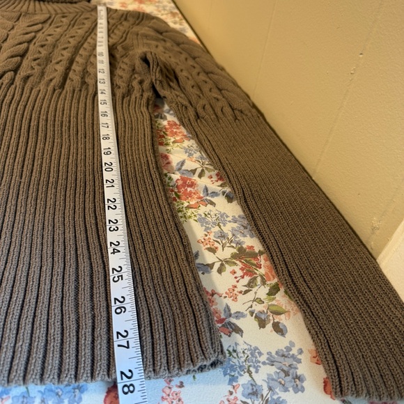 Womens Vintage Chunky Cable Knit Sweater XL Fisherman Ribbed Preppy Turtleneck - Picture 13 of 14